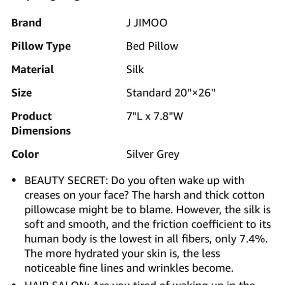 Silver grey standards silk pillow case - Picture 7 of 8